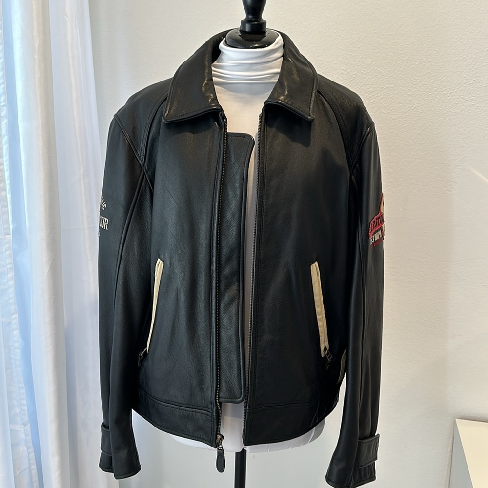 Vintage Banana Republic oversized style amazing quality leather jacket sz Med